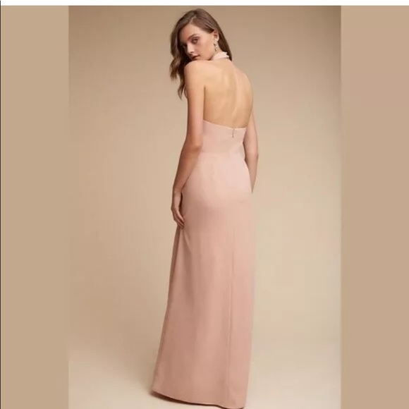 Last chance 🚨🚨NEW BHLDN JILL STUART RASA HALTER PLUNGING NECK MAXI DRESS GOWN - Picture 3 of 5